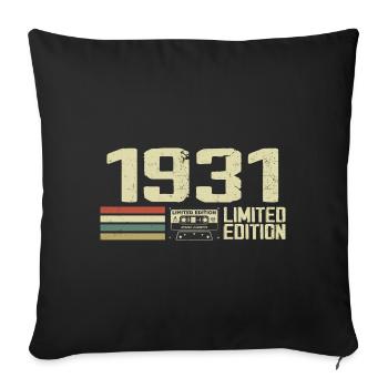 Born in 1931 - Vintage 1931 - 93rd Retro Birthday - Sofa pillowcase 17,3'' x 17,3'' (45 x 45 cm) - black - Front