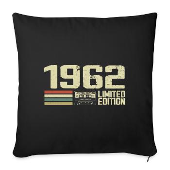 Né en 1962 - Vintage 1962 - 62e Anniversaire Rétro - Housse de coussin décorative 45 x 45 cm - noir - Devant