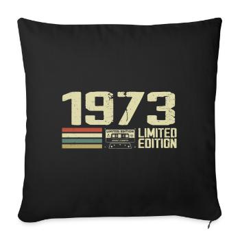 Jahrgang 1973 - Jahrgang 1973 - 51. Retro-Jubiläum - Sofakissenbezug 45 x 45 cm - Schwarz - Vorne