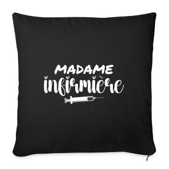 Madame l’infirmière - Housse de coussin décorative 45 x 45 cm - noir - Devant