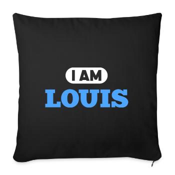 Louis Name Spruch für stolzen Louis - Sofakissenbezug 45 x 45 cm - Schwarz - Vorne
