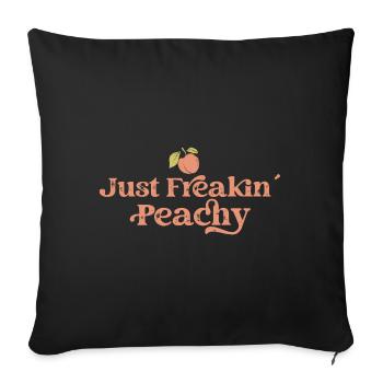 juste pêche - peach fruit dicton - Housse de coussin décorative 45 x 45 cm - noir - Devant