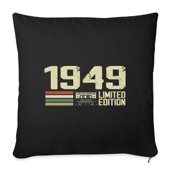 Né en 1949 - Vintage 1949 - 75e Anniversaire Rétro - Housse de coussin décorative 45 x 45 cm - noir - Devant