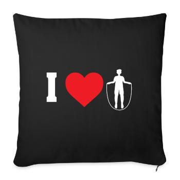I Love Design for Rope Jumper Man - Sofa pillowcase 17,3'' x 17,3'' (45 x 45 cm) - black - Front