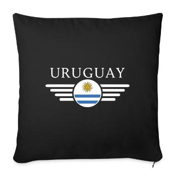 J’aime l’Uruguay, T-shirt design de style élégance - Housse de coussin décorative 45 x 45 cm - noir - Devant