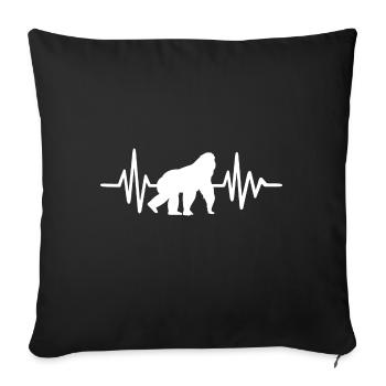 Orangutan Heartbeat - Sofa pillowcase 17,3'' x 17,3'' (45 x 45 cm) - black - Front