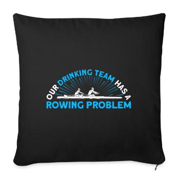 Rower Rowing Team Rowing Rowing Cadeau - Housse de coussin décorative 45 x 45 cm - noir - Devant