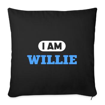 Willie Name Saying für stolze Willies - Sofakissenbezug 45 x 45 cm - Schwarz - Vorne