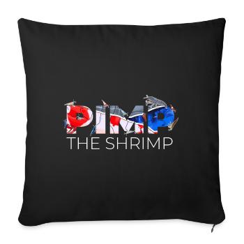 Shrimp Fan Pet Design pour les fiers fans de crevettes - Housse de coussin décorative 45 x 45 cm - noir - Devant