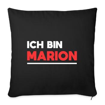 Marion Name Spruch für stolze Marions - Sofakissenbezug 45 x 45 cm - Schwarz - Vorne