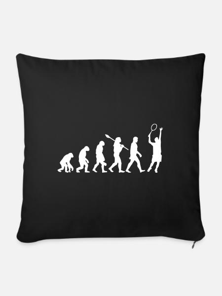 Evolution des Tennissports - Sofakissenbezug 45 x 45 cm - Schwarz