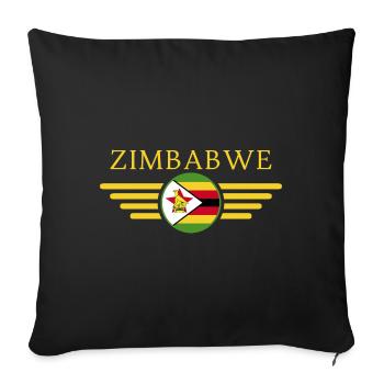 J’aime le Zimbabwe, T-shirt design de style élégance - Housse de coussin décorative 45 x 45 cm - noir - Devant