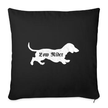Teckel Low Rider Drôle de chien Teckel - Housse de coussin décorative 45 x 45 cm - noir - Devant
