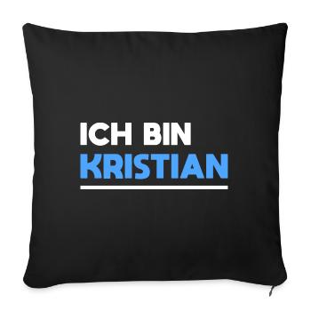 Kristian Name Spruch für stolze Kristians - Sofakissenbezug 45 x 45 cm - Schwarz - Vorne