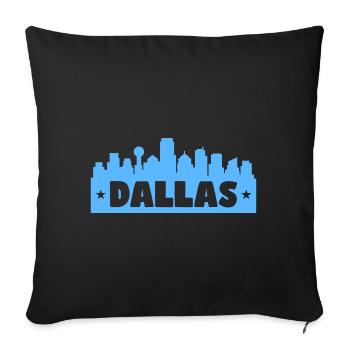 Dallas skyline design for proud Dallasites - Sofa pillowcase 17,3'' x 17,3'' (45 x 45 cm) - black - Front