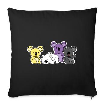 Nichtbinäre Flagge Koala Design für stolze Enbys - Sofakissenbezug 45 x 45 cm - Schwarz - Vorne
