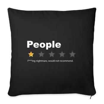 Les gens - quel cauchemar d’humour à faible nombre d’étoiles - Housse de coussin décorative 45 x 45 cm - noir - Devant