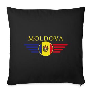 Ich liebe Moldawien, Eleganz Stil Design T-Shirt - Sofakissenbezug 45 x 45 cm - Schwarz - Vorne