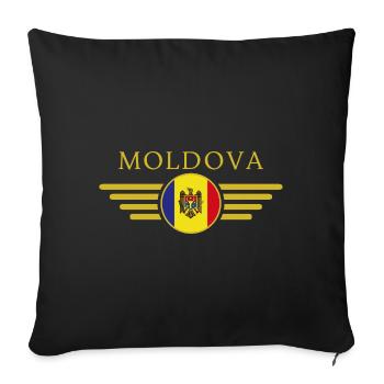 Ich liebe Moldawien, Eleganz Stil Design T-Shirt - Sofakissenbezug 45 x 45 cm - Schwarz - Vorne