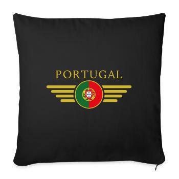 J’aime le Portugal, T-shirt design de style élégance - Housse de coussin décorative 45 x 45 cm - noir - Devant