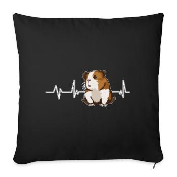 Cobaye Guinée Pig Heartbeat - Housse de coussin décorative 45 x 45 cm - noir - Devant