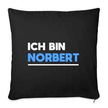 Norbert Name Spruch für stolze Norberts - Sofakissenbezug 45 x 45 cm - Schwarz - Vorne