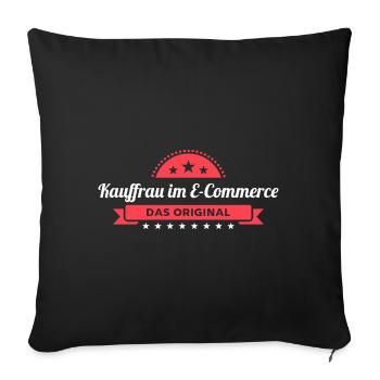 Kauffrau E-Commerce Design für stolze Handwerker - Sofakissenbezug 45 x 45 cm - Schwarz - Vorne