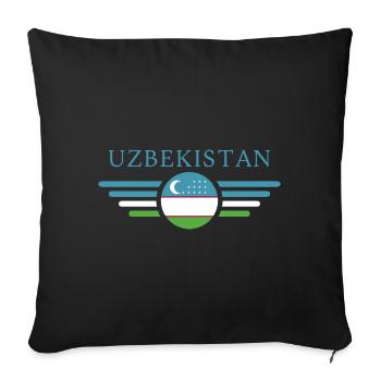 J’aime l’Ouzbékistan, T-shirt design de style élégance - Housse de coussin décorative 45 x 45 cm - noir - Devant