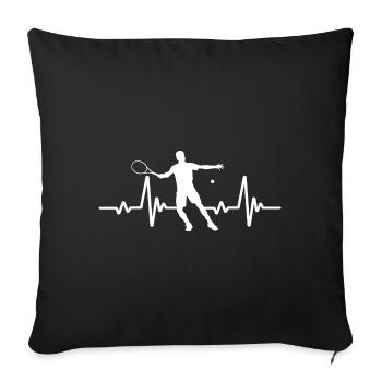 Battement de cœur de tennis - Housse de coussin décorative 45 x 45 cm - noir - Devant