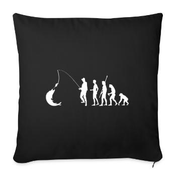 Évolution de la pêche du singe au pêcheur - Housse de coussin décorative 45 x 45 cm - noir - Devant