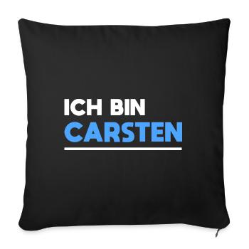 Carsten Name Spruch für stolze Carstens - Sofakissenbezug 45 x 45 cm - Schwarz - Vorne