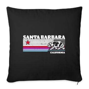 Santa Barbara California Sunset Retro - Sofa pillowcase 17,3'' x 17,3'' (45 x 45 cm) - black - Front