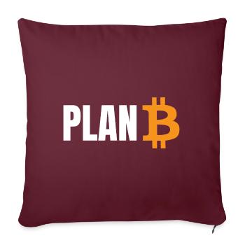 Plan B Bitcoin - Sofakissenbezug 45 x 45 cm - Burgunderrot - Vorne