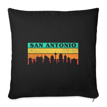 San Antonio skyline retro design for proud - Sofa pillowcase 17,3'' x 17,3'' (45 x 45 cm) - black - Front
