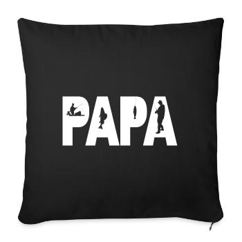 Angel Papa | Outdoor | Angeln | Angelfans | Hobby - Sofakissenbezug 45 x 45 cm - Schwarz - Vorne