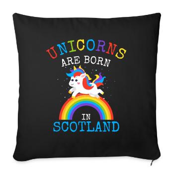 Les licornes sont nées en Écosse.Scottish Unicorn Kid - Housse de coussin décorative 45 x 45 cm - noir - Devant