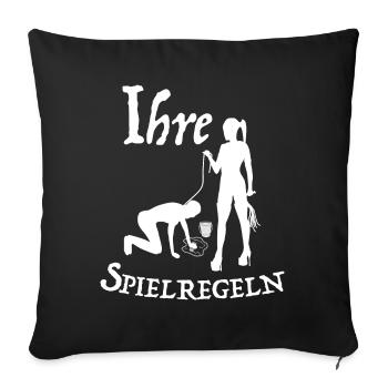 Herrin Hausherrin Domina - Sofakissenbezug 45 x 45 cm - Schwarz - Vorne