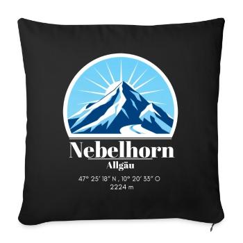 Nebelhorn im Allgäu Berg Logo Coordinates Altitude - Sofa pillowcase 17,3'' x 17,3'' (45 x 45 cm) - black - Front