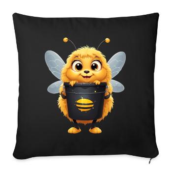 Abeille Miel Mignon Abeille Costume Apiculteur Cadeau - Housse de coussin décorative 45 x 45 cm - noir - Devant