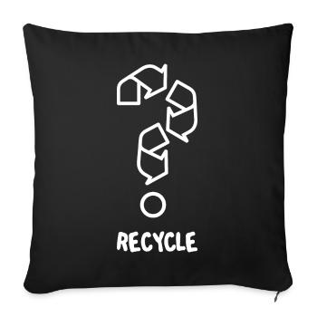 Recycler (foncé) - Housse de coussin décorative 45 x 45 cm - noir - Devant