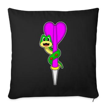 Fléchette serpent - Housse de coussin décorative 45 x 45 cm - noir - Devant