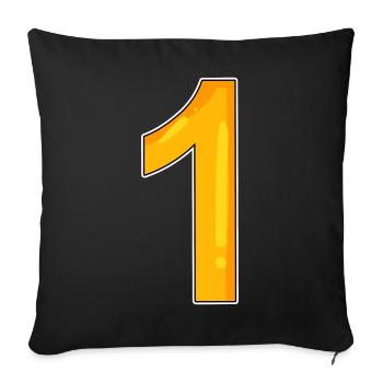 1 - Housse de coussin décorative 45 x 45 cm - noir - Devant