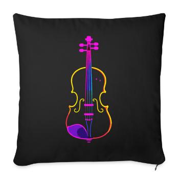 Violon Lineart - Housse de coussin décorative 45 x 45 cm - noir - Devant