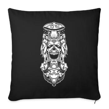 Champignon - Housse de coussin décorative 45 x 45 cm - noir - Devant