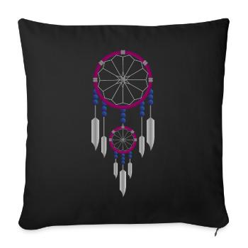 Purple and blue dreamcatcher - Sofa pillowcase 17,3'' x 17,3'' (45 x 45 cm) - black - Front