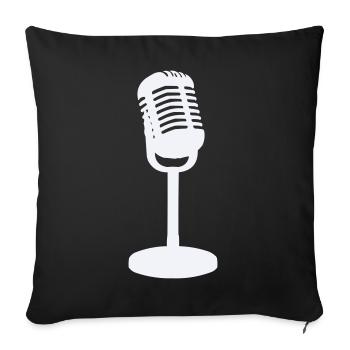Microphone - Sofa pillowcase 17,3'' x 17,3'' (45 x 45 cm) - black - Front