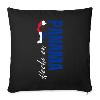 Made in Panama, born in Panama - Sofa pillowcase 17,3'' x 17,3'' (45 x 45 cm) - black - Front