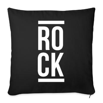 Rock Bold Vertical Typography - Sofa pillowcase 17,3'' x 17,3'' (45 x 45 cm) - black - Front