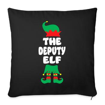 Elfe dévot : icône fantaisiste des fêtes - Housse de coussin décorative 45 x 45 cm - noir - Devant