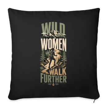 Hiking Women - Sofa pillowcase 17,3'' x 17,3'' (45 x 45 cm) - black - Front